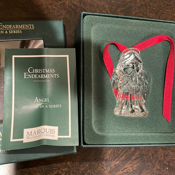 WATERFORD MARQUIS CRYSTAL ANGEL CHRISTMAS Ornament Endearments 2nd in Series New - Picture 3 of 7
